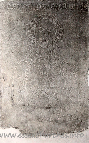 St Margaret, Barking Church - "MARTINUS VICARIUS"
This incised slab lies just inside the chancel, on the north 
wall. It is to Martin, first vicar of Barking.
