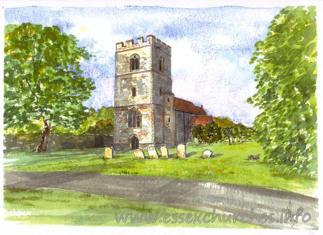 St Mary, Elsenham Church - This image represents a prize which was offered by the church for a raffle in aid of the church repair fund.
