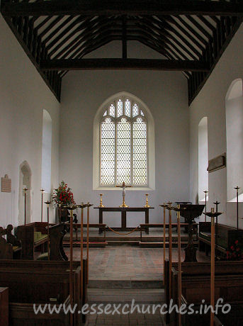 St Mary, Buttsbury Church - This small C14 church consists of a short nave, with two bays. 
It is wider than it is long. 
The chancel itself is 18th Century, whilst the East Window is 
from the 19th Century.





