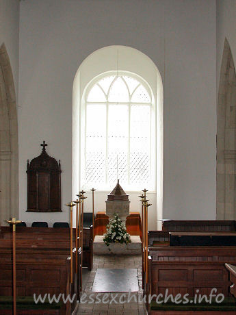 St Mary, Buttsbury Church - The nave arcades 
(just visible here), are of the late perpendicular style.





