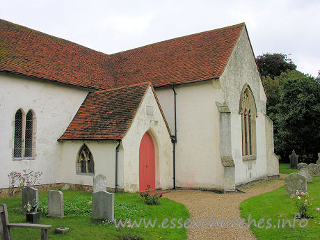 St Lawrence, Bradfield Church - 


The exterior of the S transept. To the left can be seen the 
renewed paired-lancet windows, indicating that the nave is C13.












