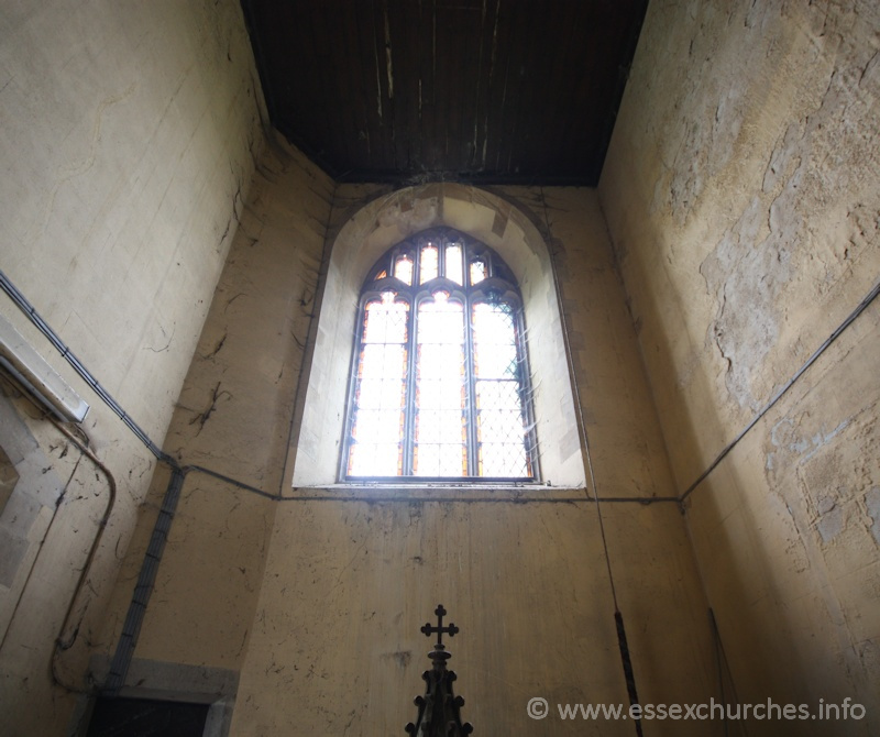 St John the Baptist, Mucking Church - Looking up into the tower.
