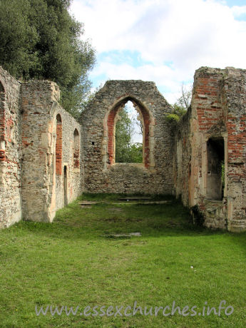 St Peter (Ruins), Alresford Church - The interior of the church, looking east towards the chancel.