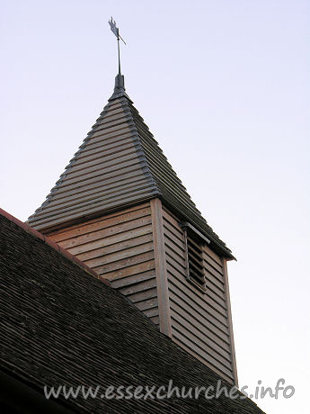 All Saints, Vange Church - As far as I am aware, the belfry now proudly sitting on top of 
the church is completely new.
