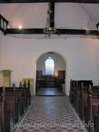 All Saints, Vange Church - The full view to the E, taken from underneath the W gallery.


