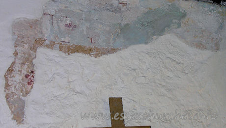 All Saints, Vange Church - Fragments of a wall painting, on the S chancel wall.



