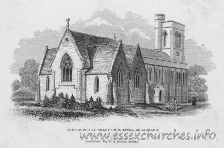 St Thomas of Canterbury, Brentwood Church - The church at Brentwood, Essex, As altered.
Joseph Clarke, Esq. F.S.A. Diocesan Architect.
[following changes made during 1856-1857]