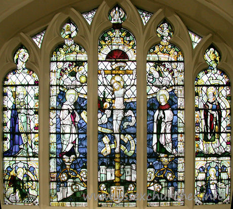 St Margaret, Barking Church - The North chapel East window depicts St Erkenwald, bishop of 
Barking 675-693 AD in the left-hand light, and St Cedd Abbas in the right-hand 
light.

