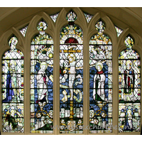 St Margaret, Barking Church - The North chapel East window depicts St Erkenwald, bishop of 
Barking 675-693 AD in the left-hand light, and St Cedd Abbas in the right-hand 
light.
