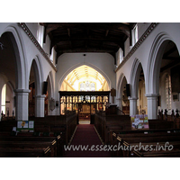 St Margaret, Barking Church - The clerestory windows seen here are C18, whilst the rest of 
the nave is C15.
