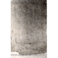 St Margaret, Barking Church - "MARTINUS VICARIUS"
This incised slab lies just inside the chancel, on the north 
wall. It is to Martin, first vicar of Barking.
