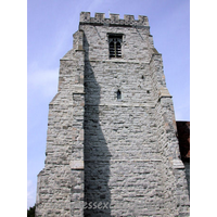 St Nicholas, Canewdon Church - 


This tower is of grey dressed ragstone. It has four stages, 
with angle buttresses, and battlements a stone and flint chequered pattern.












