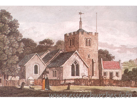 St Peter & St Paul, Grays Church - GRAYS PARISH CHURCH ESSEX
 
This view shows the church before its Victorian restoration with the first Palmer's School building alongside and Belmont Castle in the distance. An engraving of 1807 from Dr Hughson's Description of London.
A Thurrock Museum postcard.