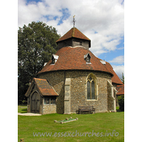 St John the Baptist, Little Maplestead Church - This church was built by the Knights Hospitallers, and was 
built in the form that the Knights Templars had traditionally built, which, in 
turn was based upon the form of the Holy Sepulchre in Jerusalem.
