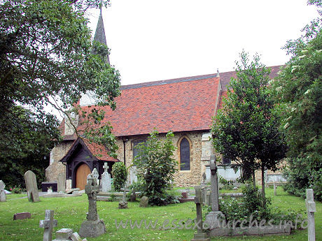 Holy Trinity, Southchurch Church - The original Norman church, seen here, was firstly restored by W. Slater between 1855 and 1857, before subsequent enlargement of the church as a whole.
