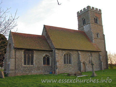 St Botolph, Beauchamp Roding Church - The nave is C14, whilst the chancel and W tower are C15.