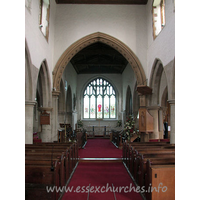 St Andrew, Hornchurch Church - The interior, looking E towards the chancel.