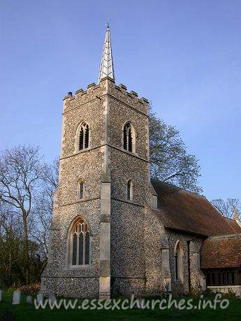, Abbess%Roding Church - The W tower is also a result of the 1867 restoration.