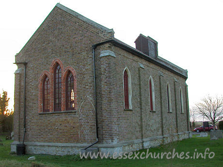 All Saints, South Fambridge Church - This yellow brick building is a simple chapel. It consists of a nave and chancel only. All windows are lancet style.