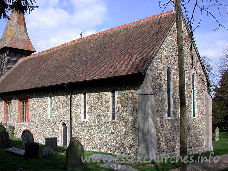 St Mary, Broxted Church - This church consists of a C13 nave and chancel, and a C15 
North aisle and belfry.

