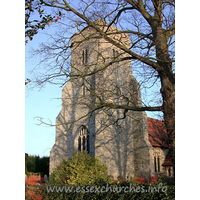 St Peter, Paglesham Church - 


15th Century embattled West tower with diagonal buttresses.


