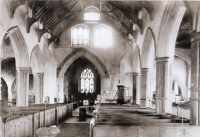 St Peter & St Paul, St Osyth Church - The Nave
 
Presented by Kathleen Norman, in loving memory of her father, Arthur Norman, who took the photographs before the last restoration - in 1900.
From a photo on display in the church.