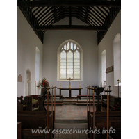St Mary, Buttsbury Church - This small C14 church consists of a short nave, with two bays. 
It is wider than it is long. 
The chancel itself is 18th Century, whilst the East Window is 
from the 19th Century.






