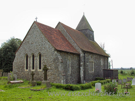 All Saints, Sutton Church - 


Since the damage and ultimately, the demolition of St Mary's, 
Shopland, this church has also served Shopland.
The church consists of a nave, chancel and pyramid-roofed 
belfry.








