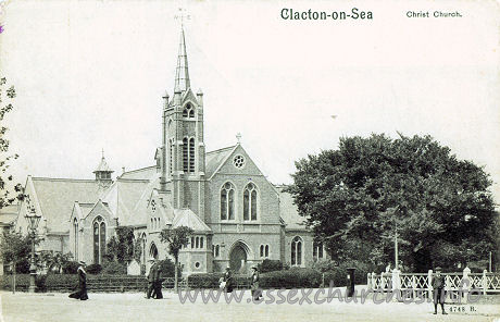 Christ Church, Clacton-on-Sea  Church - 


"Platino-Photo" Postcard. Pictorial Stationery Co., Ltd. 
London.
Printed at the works in Hamburg.
Peacock Brand Trade Mark.











