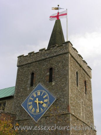 , Great%Bardfield Church - The giant clock was dedicated on August 26th 1912, commemorating the coronation of George V in 1911.