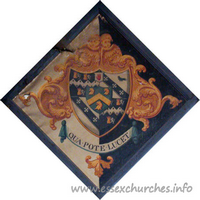 St Michael, Theydon Mount Church - 




This is the hatchment of Anne Bowyer, wife of Sir 
William Smijth, 7th Bt. She died 1815, and was survived by her husband.



