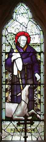 St Giles, Mountnessing Church - Stained glass window in North aisle, depicting St. Giles. By 
Kempe studios.



