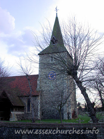 St Mary, Stifford Church - The C13 West tower has angle buttresses with a hipped spire.

