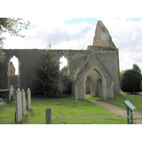 St Peter (Ruins), Alresford Church - The north side of the church, showing the north porch.