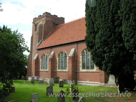 St Andrew, Weeley Church - The west tower of brick is early C16. It has diagonal buttresses and battlements.