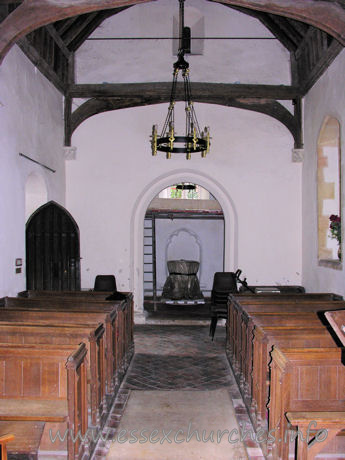 St Mary the Virgin, Strethall Church - Looking W to the tower arch.
