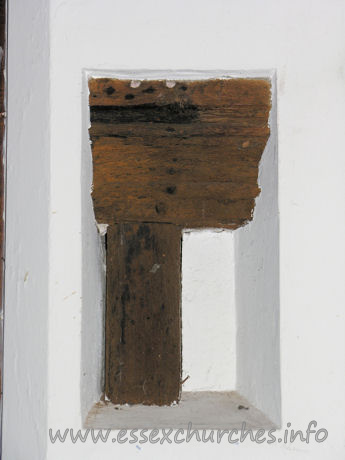 All Saints, Nazeing Church - One of two rood screen supports that remain either side of the chancel arch.