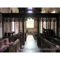 St Michael & All Angels, Copford Church - Looking W from the chancel, with the screen clearly shown.