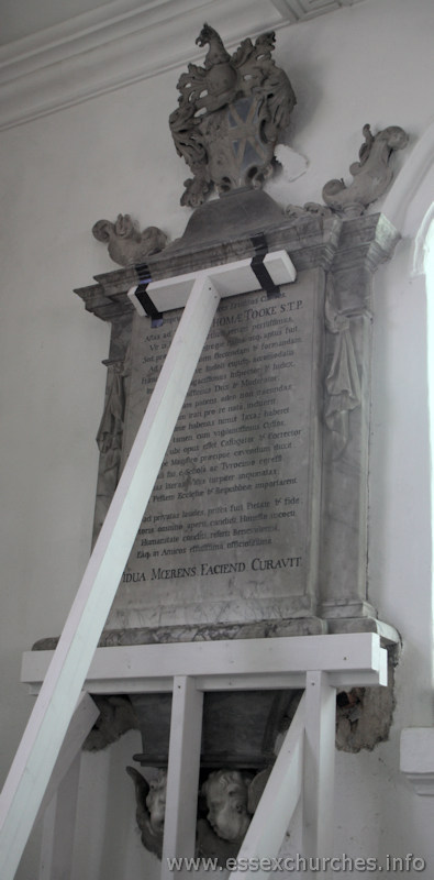 St Mary & All Saints, Lambourne Church - Dr Thomas Tooke - died May 24th 1721. Inscription entirely in Latin.